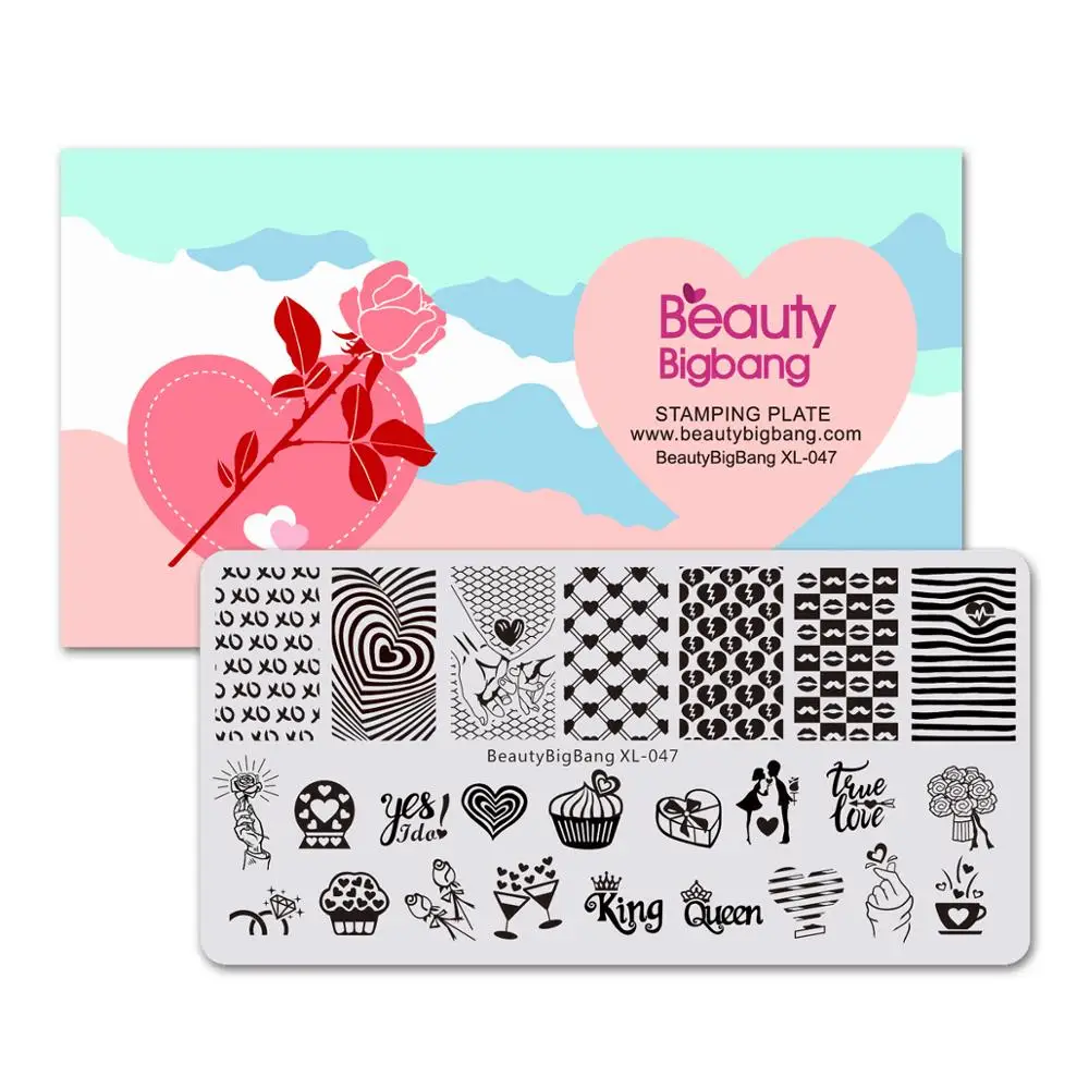 BeautyBigBang сердце любовь изображение ногтей штамп аксессуары День святого