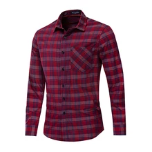 Европейский размер, новая мода, мужская рубашка в клетку, повседневная, приталенная, хлопок, рубашка с длинными рукавами, мужская рубашка с карманом, 191