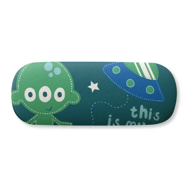 

Universe And Alien Hello Alien Glasses Case Eyeglasses Clam Shell Holder Storage Box