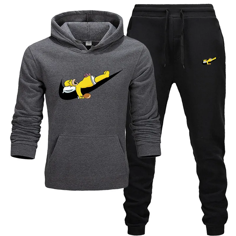 Новые модные толстовки мужские спортивные забавные и cuteSweatshirt+ спортивные костюмы повседневное плотное худи с длинными рукавами - Цвет: 4