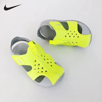 

NIKE Original Kids Sandals Breathable Summer Beach Shoes Anti-slip Kids Shoes Soft Children Summer Slids Hook&loop