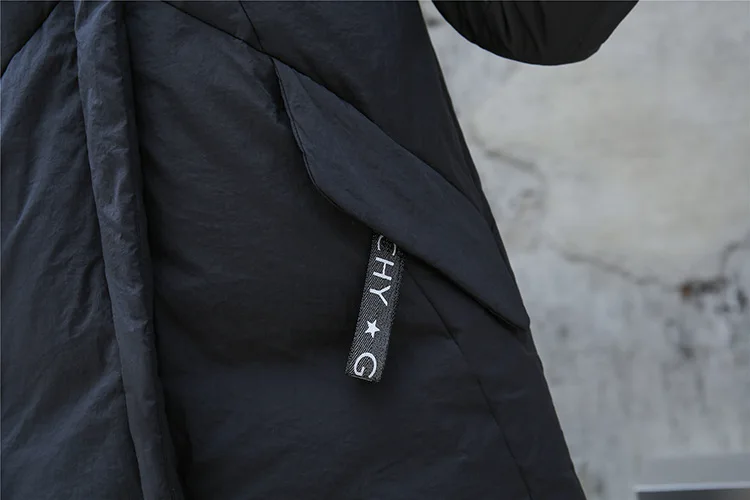 New Korean Winter Down jacket Thick Slim white duck down Coat Long-sleeved stand collar Long Loose Women Outerwear P064