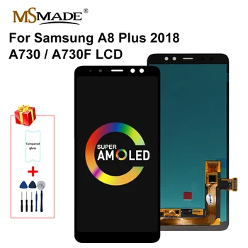 

Super AMOLED LCD For Samsung Galaxy A8 Plus 2018 LCD Display Touch Screen Digitizer Replacement Parts For A730F SM-A730 Display
