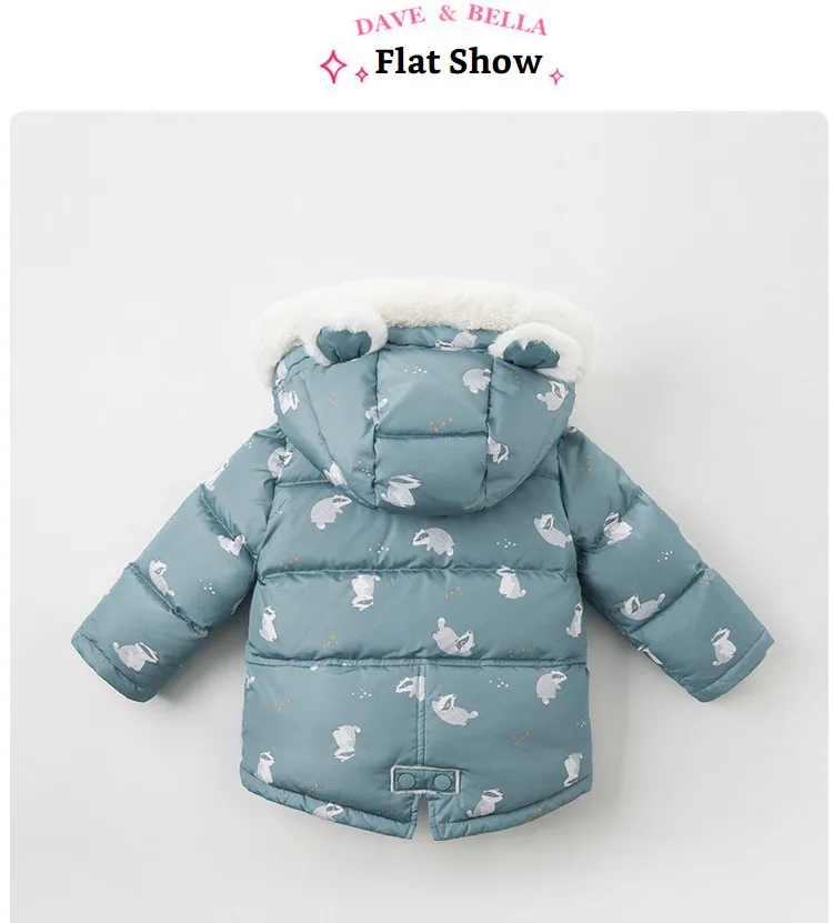 DBM11985 dave bella baby boys winter down jacket children 90% white duck down outerwear fashion print hooded zipper coat