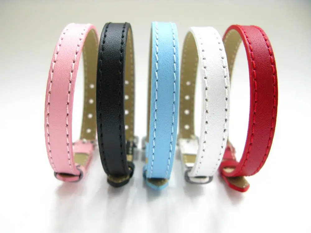 

10pcs 210mm*10mm Genuine leather Wristband can put any 10mm letters charms on