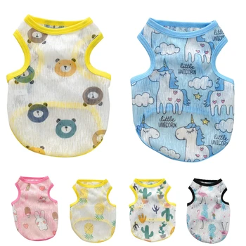

Spring/Summer Cute Pet Dog Clothes for Small Dogs Cartoon Vest Sleeveless Puppy Cat T-shirt Dog Costume XS-XL