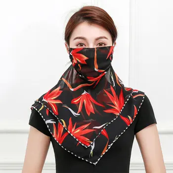 

2020 Hijab Spring And Summer Masks Female Chiffon Mask Ears Collar Dustproof Face Cloth Of Scarves Scarf Women Foulard Pashmina