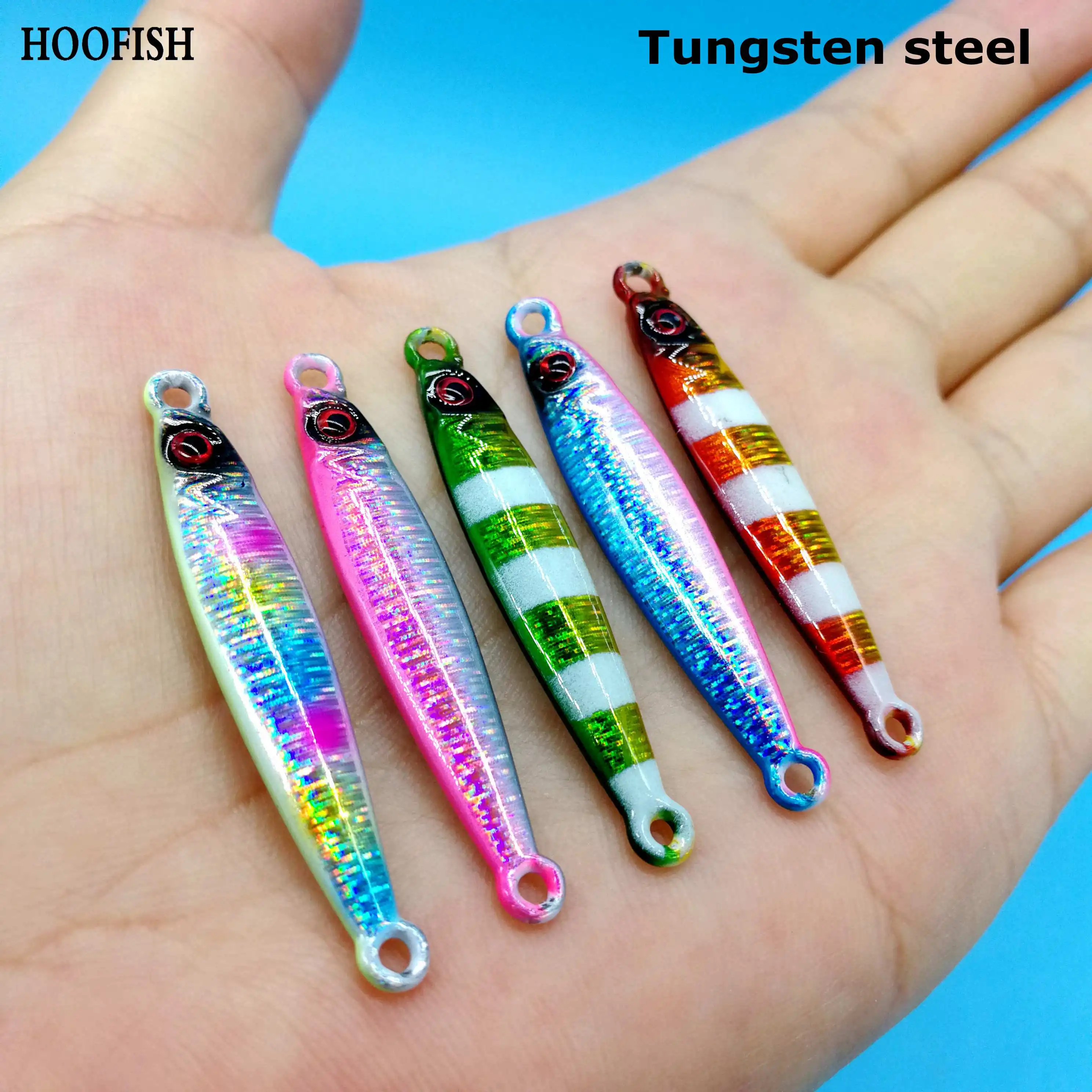 HOOFISH 5 шт./лот Вольфрам Металическая дергающаяся Рыбная приманка 10g/20g заброса рыбу
