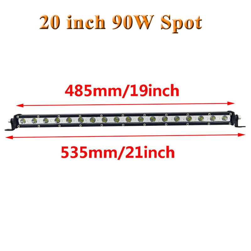 " 13" 2" 25" 3" 38" дюймов Тонкая Светодиодная панель для внедорожного вождения Однорядный светильник для грузовика трактора лодки 4x4 4WD 120 Вт 150 Вт 180 Вт - Цвет: 20inch Spot Beam