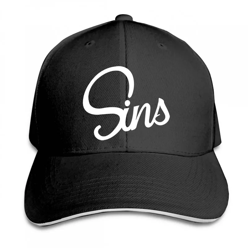 Мужская и женская бейсболка с логотипом Sins, модная Регулируемая Кепка - Цвет: 2-Black