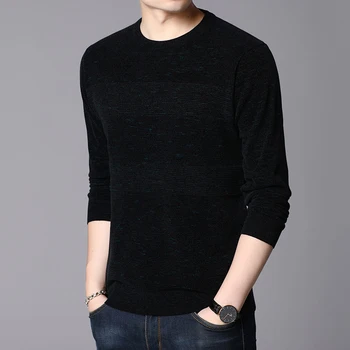 

2020 Spring and autumn new male round neck solid color long-sleeved t-shirt men's fashion bottoming shirt ws71