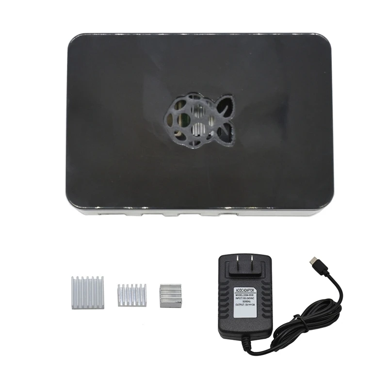 Для Raspberry Pi 4 Модель B ABS чехол 4G Оперативная память комплект с черной радиатора 5V 3A Мощность адаптер для Raspberry PI 4B