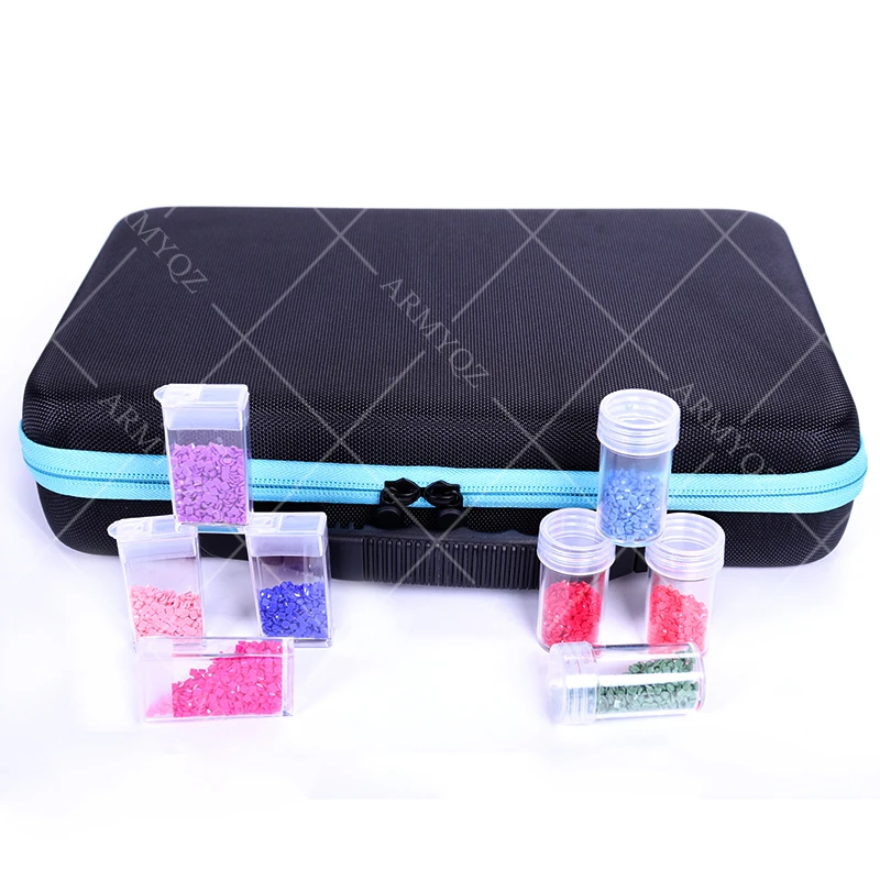 

NEW 70 Bottles Diamond Painting Box Tool Container Storage Box Carry Case Holder Hand Bag Zipper Design Shockproof Durable