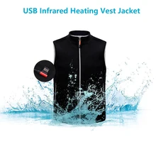 Мужской жилет с электрическим подогревом, USB нагревательный жилет, зимняя Тепловая ткань, перо, для кемпинга, походов, Теплая Охотничья Куртка
