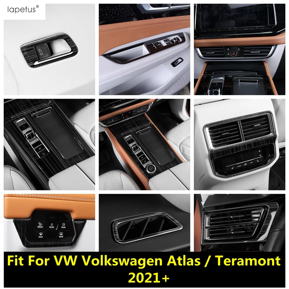 

Window Lift AC Air Vent Head Lamp Gear Panel Cover Trim For VW Volkswagen Atlas / Teramont 2021 2022 Stainless Steel Accessories