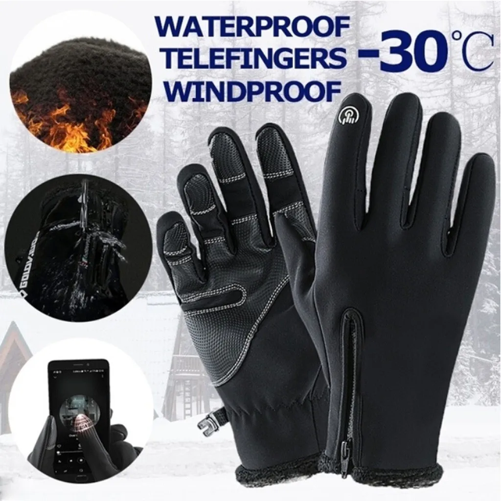 Унисекс езда Зима сенсорный экран снег Windstopper перчатки тепловой Спорт на открытом воздухе водонепроницаемый ветрозащитный экран индукционные перчатки