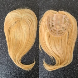 Hstonir Mono Lace 27/613# Women Topper Toupee Durable Real European Remy Hair Closure Top Hair Dark Blond Kippa TP47