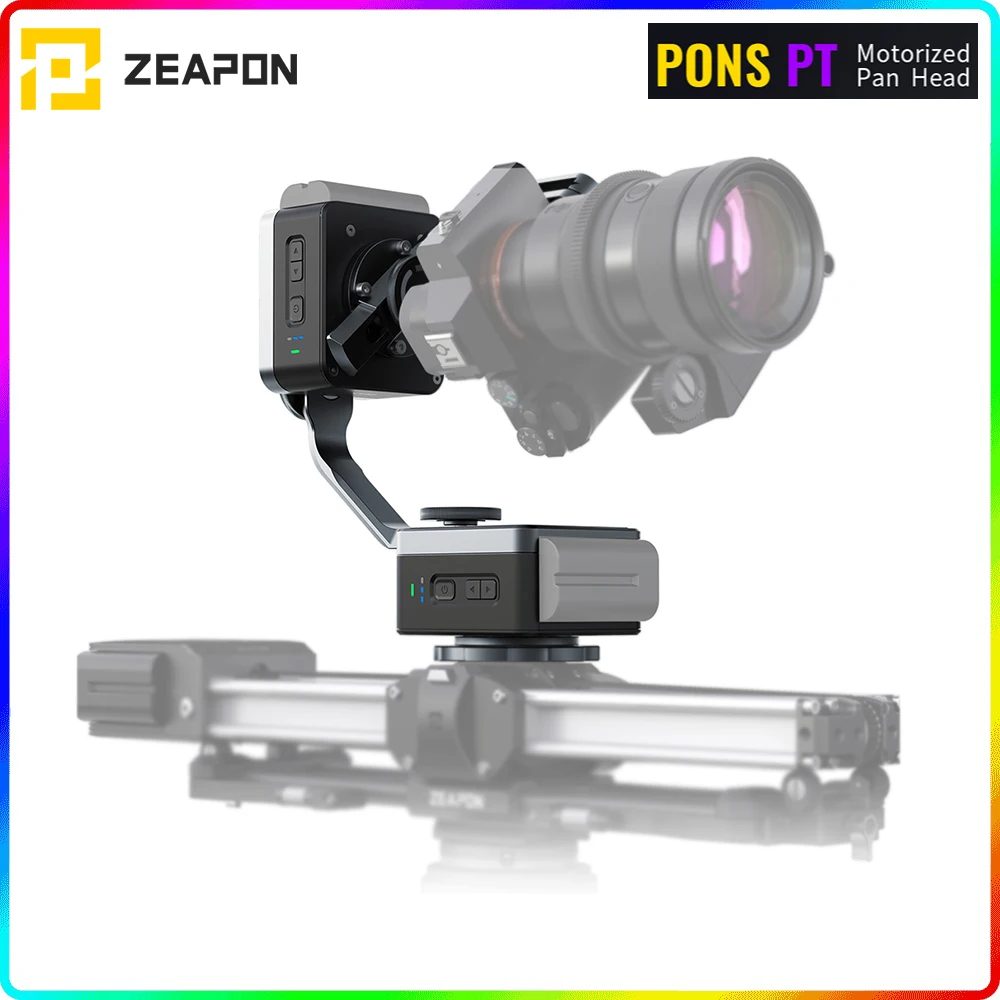 Zeapon PONS PT PD-E1 Motorized Pan Head Horizontal Load 50Kg Double Axis Linkage 360 Degree Panoramic Shooting 1/4 & 3/8 Screw |