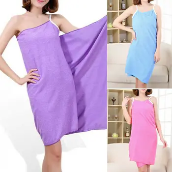 

Wearable Bath Microfiber Towel Robe Fast Dry Women Bathrobe Soft Spa Wrap Wear Magic Bath Towel Sling 3 Colors Bath Towel