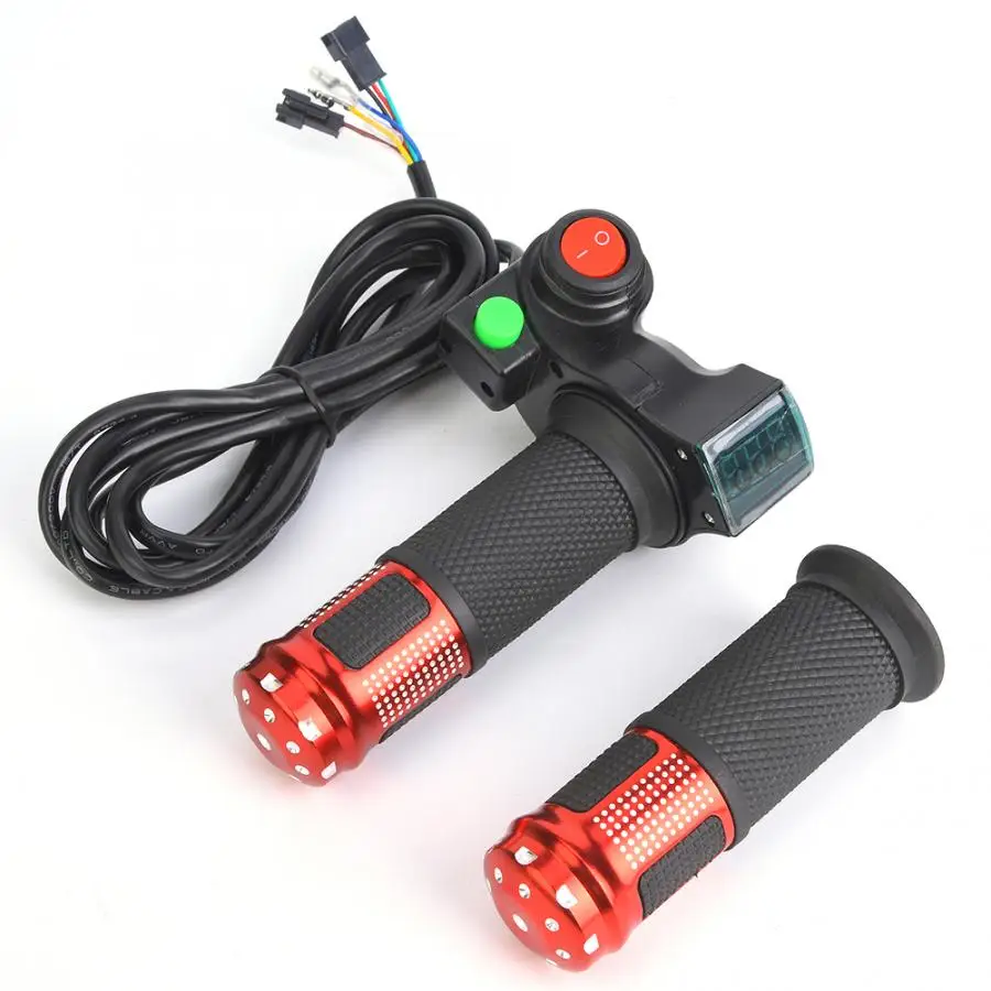 1 Pair Durable LED Voltage Display Twist Throttle Tools for 12-99V Ebike Scooter