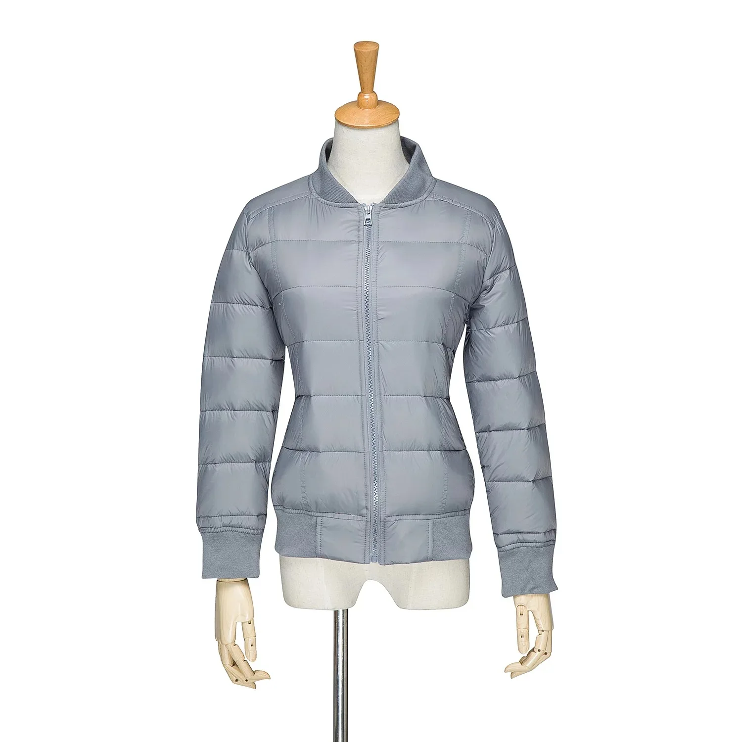 Warm Winter New Style Europe And America Stand Collar Warm Thick Cotton Coat Solid Color Thread Cuff Medium Length WOMEN'S