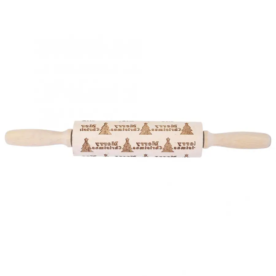 Новые Скалки и кондитерские доски с антипригарным деревянным принтом рождественской елки скалка для теста торта Ролик оборудование для выпечки инструмент