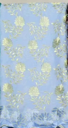 blue Новое поступление нигерийские бордовые кружевные ткани высокого качества Африканский французский Тюль кружевная ткань для женского платья с бисером - Цвет: blue