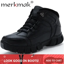 Merkmak/ г.; теплые зимние мужские ботинки; ботинки из натуральной кожи; Мужская зимняя обувь; мужские ботинки на меху в стиле милитари; Мужская обувь; zapatos hombre