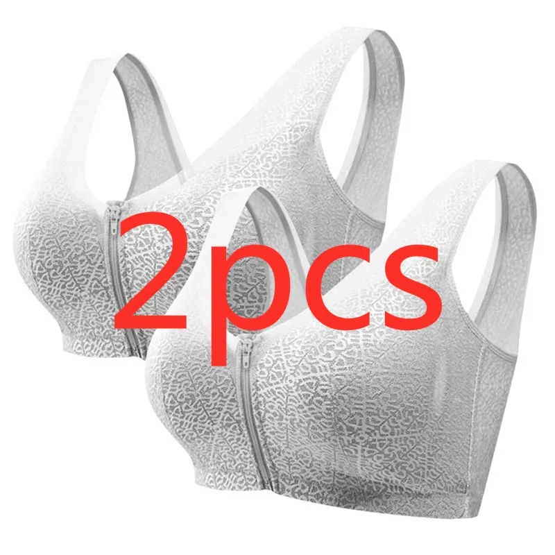 3/2 pcsWomen сексуальный бюстгальтер спереди закрывается застежкой-молнией, без проволоки, Экстра дышащие Шелковый бюстгальтер мягкий бюстгальтер с изгибом бюстгалтер бюстгальтер с эффектом пуш ап - Цвет: Gray