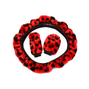 

Winter Steering Wheel Cover Car Accessories Hand Brake Cover 38cm 3Pcs / Set Red