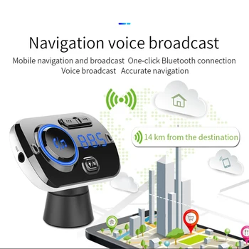 

FM Transmitter Car Kit Handsfree Wireless Bluetooth MP3 Player Dual USB QC3.0 Fast charger Handsfree Colorful atmosphere lights