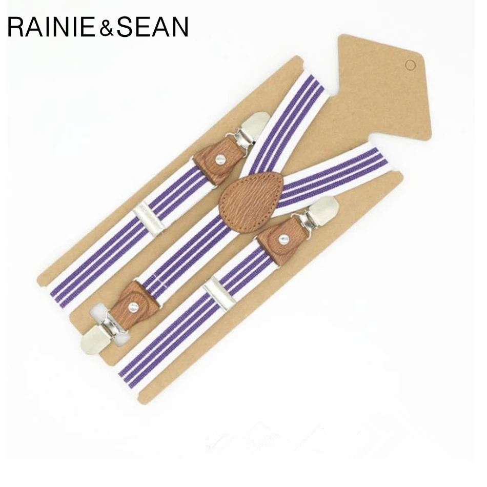 RAINIE SEAN/полосатые подтяжки для детей красные детские 3 зажима свадебные мальчиков