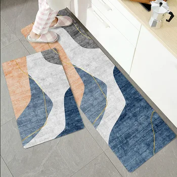 

Long Kitchen Mat Modern Ins Nordic Floor Mat Carpet Anti-slip Absorb Water Bath Entrance Doormat Bedroom Bedside Rug Yoga Mat