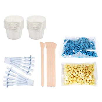 

Wax Kit Men/Women Painless Beads for Nose Ear Wax Kit Measuring Cup Moustache Stencils Hair Removal Cosmetic