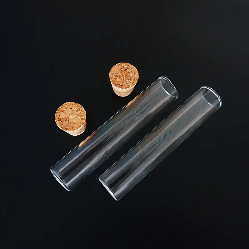 Lot De 5 Tubes En Verre 30x100 Mm Avec Bouchon Liège – Fond Plat, Transparent | Pour Laboratoire Ou Décoration