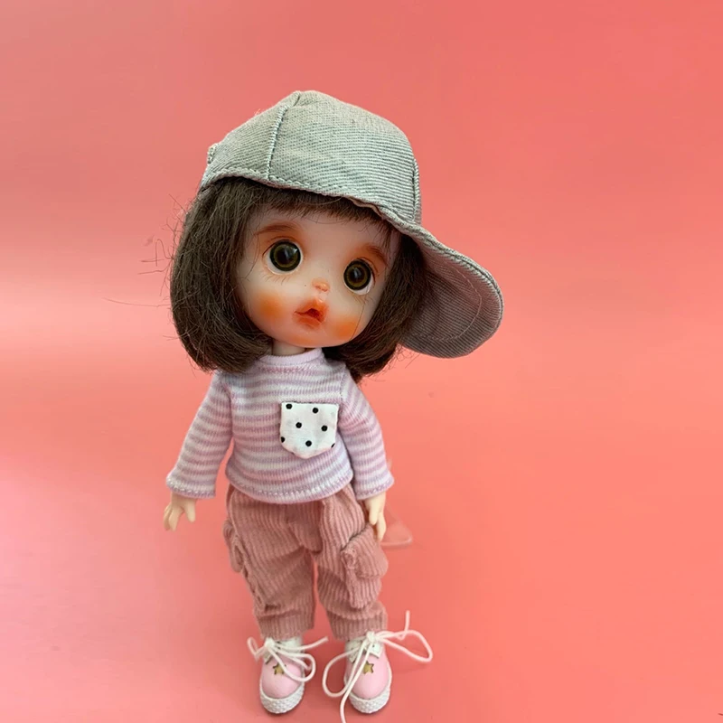 

Ob11 baby clothes long sleeve T-shirt 1/12 BJD pocket jacket GSC plain clay head doll clothes coat Doll accessories
