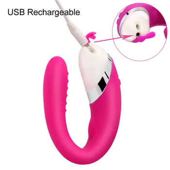 10 Speed U Shape Couple Vibrator USB Waterproof Rechargeable G Spot Clitoral Vibrators Massager Adult Sex Toys for Women Female 6