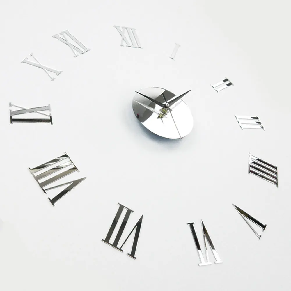 Металлические настенные часы с модным дизайном Римский Серебряный номер
