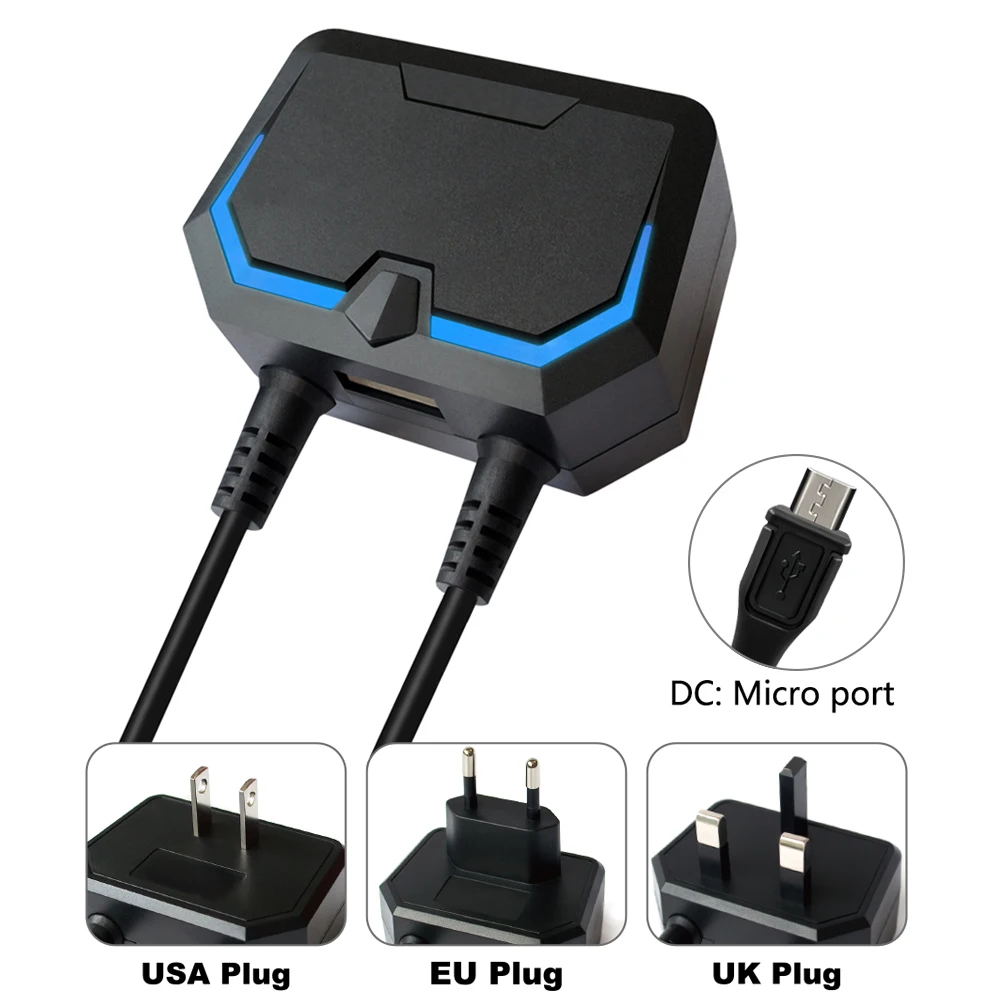 LED Indicator USB EU/USA/UK Plug AC Adapter With Micro / Type-C Port For PS4 /X-ONE/ Nintendo Switch Gamepad Controller | Электроника