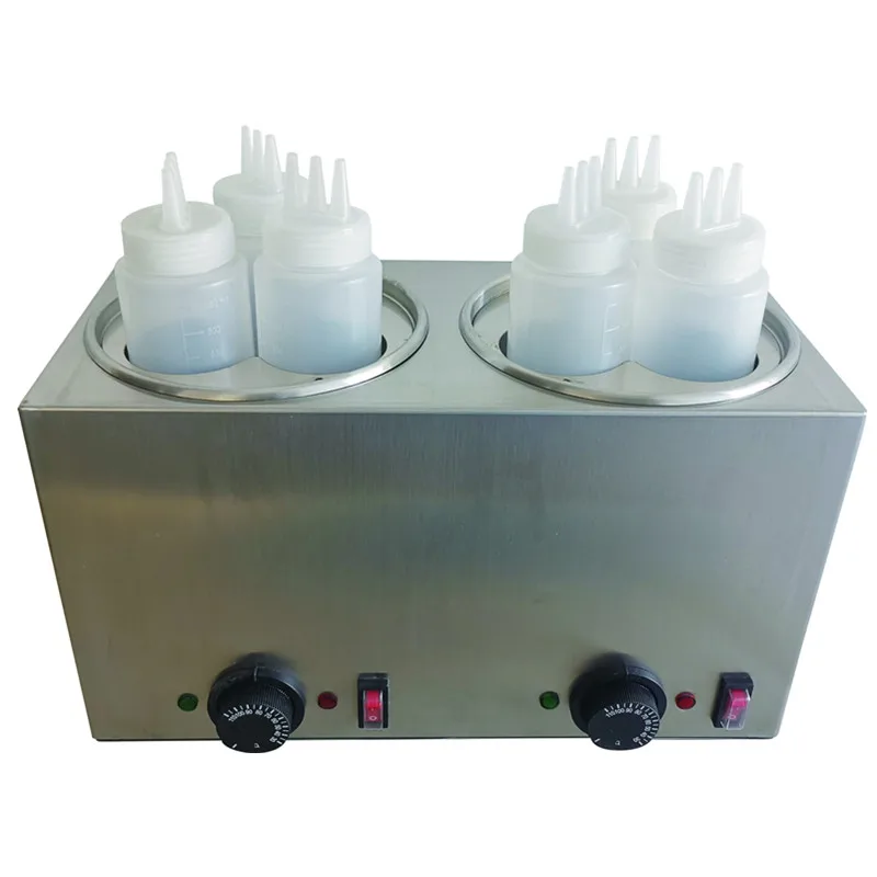 Двойные 6 бутылок подогреватель шоколадных контейнер для сыра/кетчупа/соуса |