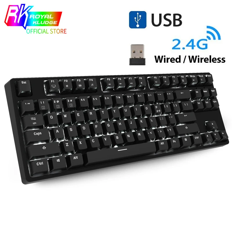 RK987 2,4G Клавиатура ROYAL KLUDGE Двухрежимная беспроводная эргономичная белая Механическая игровая клавиатура с подсветкой коричневый переключатель 87 клавиш|Клавиатуры| | АлиЭкспресс