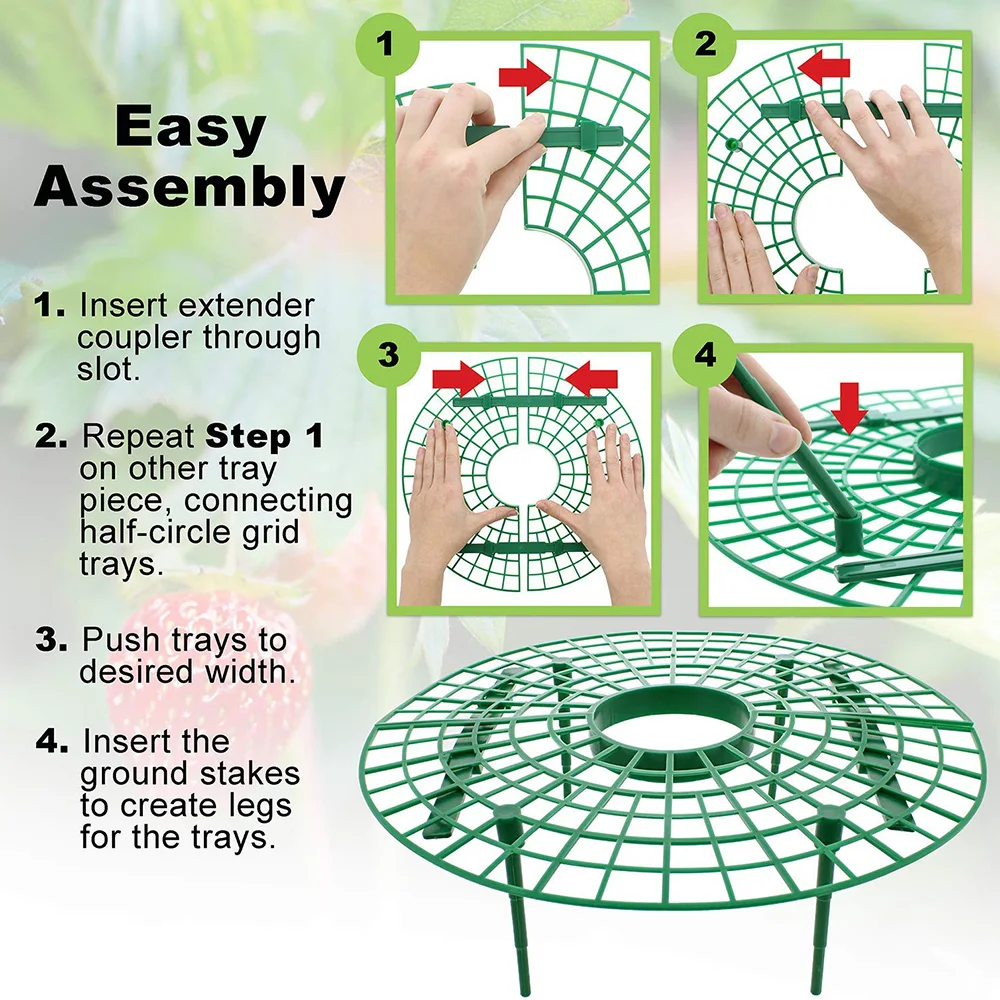 Plant Support Racks Drtools 5/10/20PCS Strawberry Stand Frame Holder Gardening Stand Plant Tray Rack Fruit Support Plant Flower Climbing Vine Pillar
