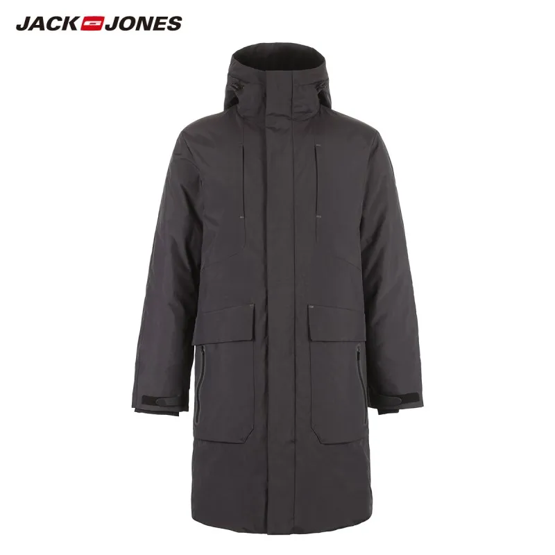 JackJones мужской длинный пуховик с капюшоном, парка, пальто, мужская одежда 218412522