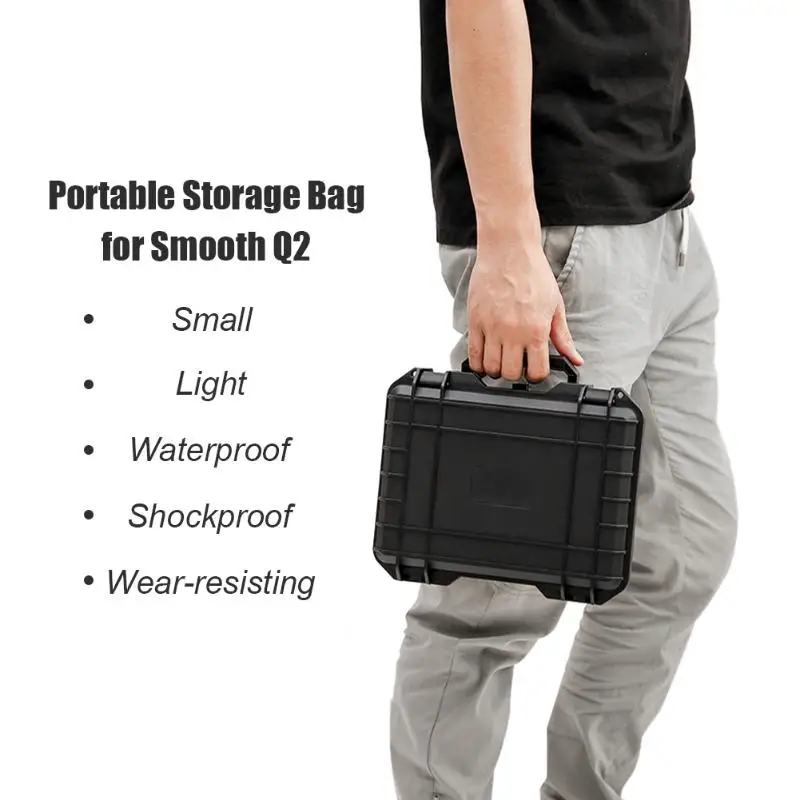 Черный водонепроницаемый ящик для хранения Портативный Дорожный чемодан Взрывозащищенная высокая эластичная губчатая сумка для Zhiyun Smooth Q2