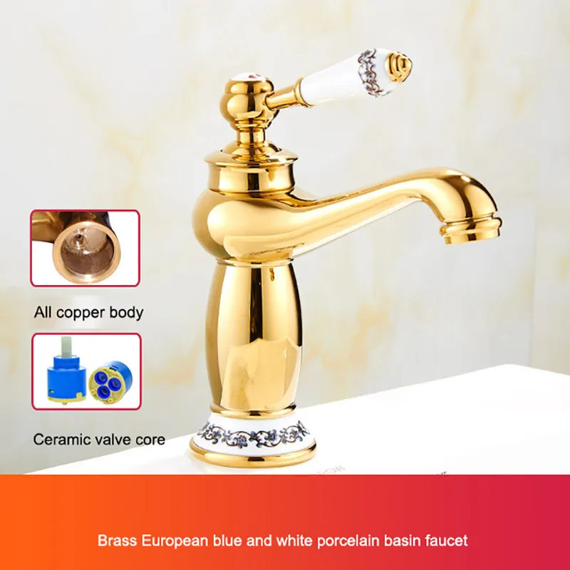 

Golden Faucets Swivel Restroom Shower Room Kitchen Faucets Sinks Rotating Tap Single Hole Handle Swivel Mixer Tap