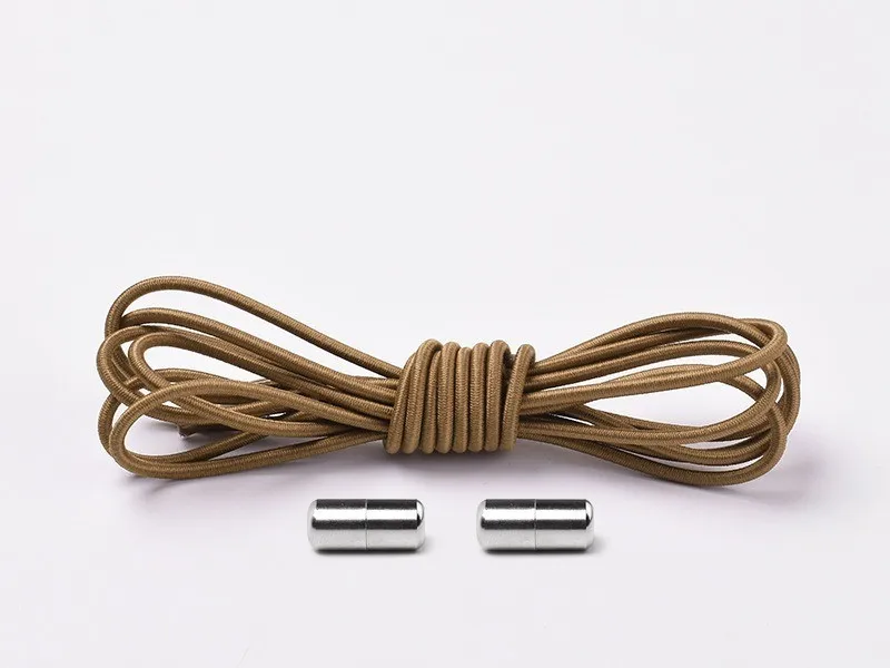 1Pair No Tie Shoelaces Round Elastic Shoe Laces for Kids and Adult Sneakers Shoelace Quick Lazy Laces 25 Color Shoestrings - Цвет: Коричневый