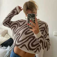 

Sifreyr Fashion Long Sleeve Knitted Sweater Top Women Autumn Aesthetic V Neck Sweater Pullover Y2k Clothes Casual Loose Sweaters