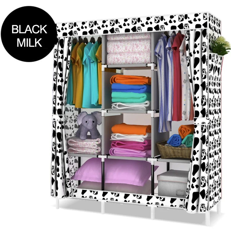 Bedroom Multipurpose Fold Portable Non-woven Storage Cabinet Dustproof Oxford Cloth Home Furniture Wardrobe Shelf Organizer Bedroom Multipurpose Fold Portable Non-woven Storage Cabinet Dustproof Oxford Cloth Home Furniture Wardrobe Shelf Organizer