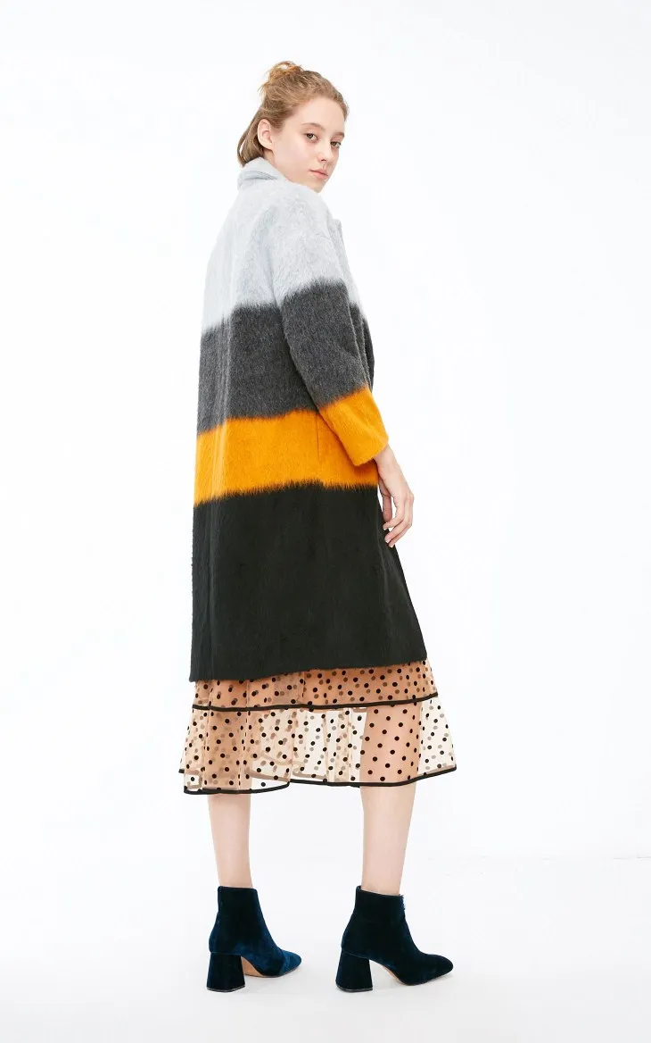 Vero Moda зимнее длинное шерстяное пальто с v-образным вырезом женское| 318427513