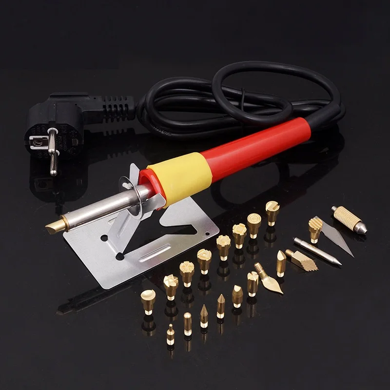 1 комплект Новый DIY кожа Электрический паровой утюг с 21 шт. головки сжигания кисть
